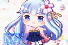 桜と原初ちびキャラ透かし